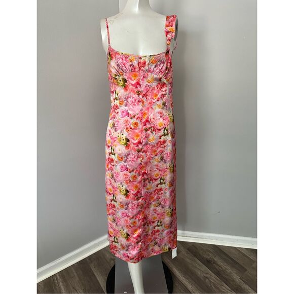 COMMISSION PINK BRALETTE PURSE DRESS IN PINK GARDEN - Picture 2 of 9